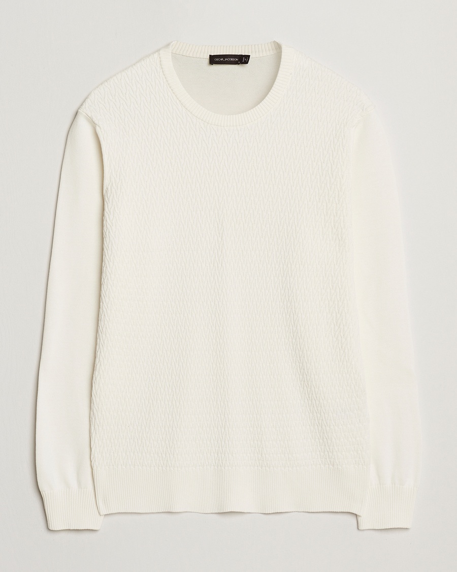 Herren | Kleidung | Oscar Jacobson | Blake Knitted Cotton Crew White