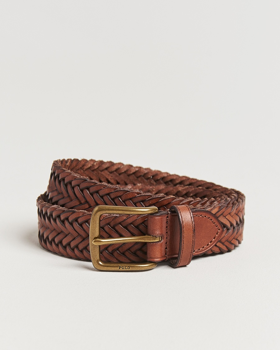 Polo Ralph Lauren Braided Leather Belt Polo Saddle – Braun