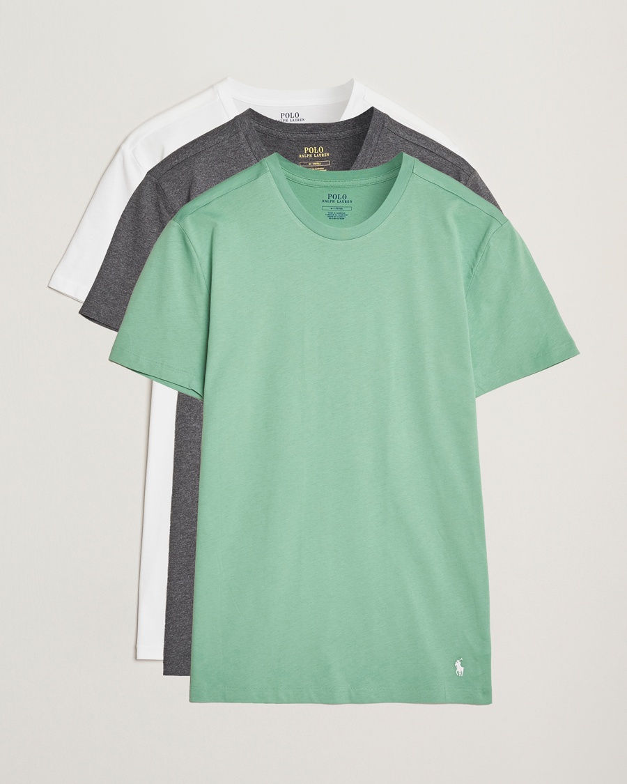 Herren | Multipack | Polo Ralph Lauren | 3-Pack Crew Neck T-Shirt Grey/Green/White