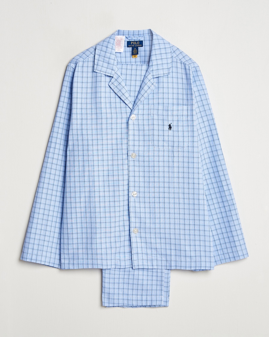 Herren | Schlafanzüge & Bademäntel | Polo Ralph Lauren | Cotton Checked Pyjama Set Blue