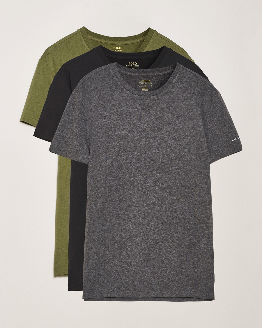 Herren | Multipack | Polo Ralph Lauren | 3-Pack Crew Neck T-Shirt Black/Green/Grey