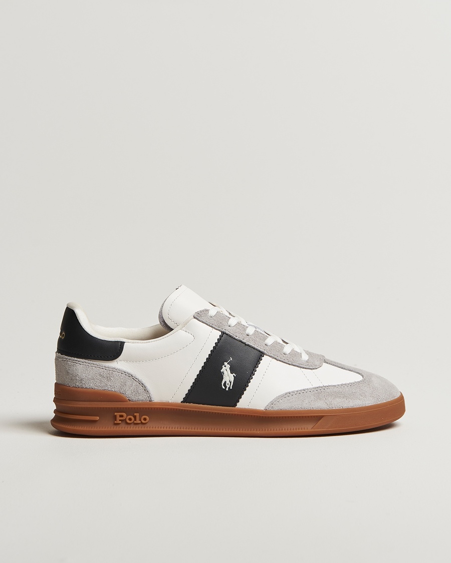Polo Ralph Lauren Aera Leather/Suede Sneaker White/Grey – Grau