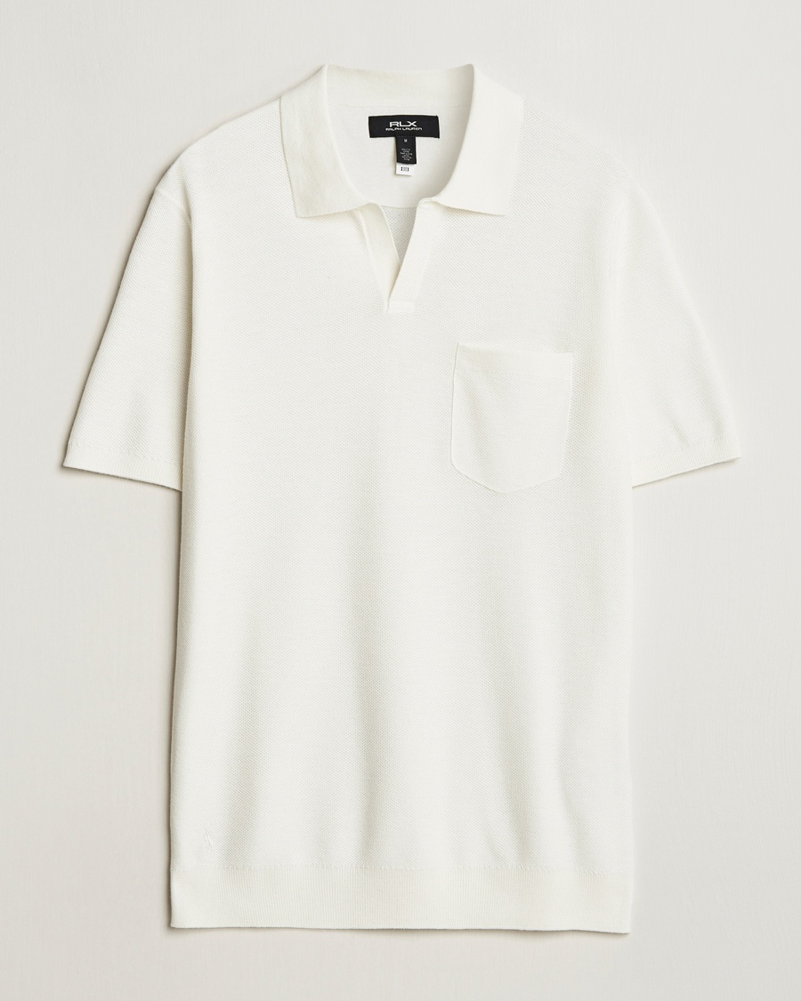 Herren | Bestickte Polohemden | RLX Ralph Lauren | Cotton Coolmax Pocket Polo White Splash