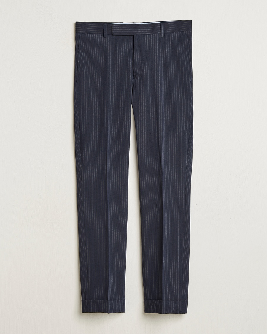Herren | | Polo Ralph Lauren | Twill Pinstriped Pleated Suit Trousers Navy/Grey