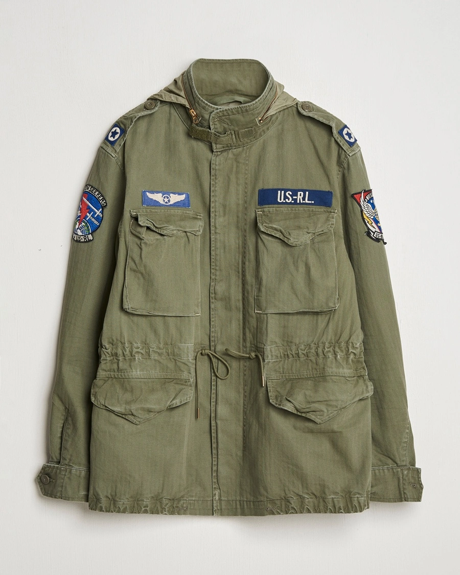 Herren | Frühlingsjacken | Polo Ralph Lauren | Herringbone Field Jacket Olive Mountain