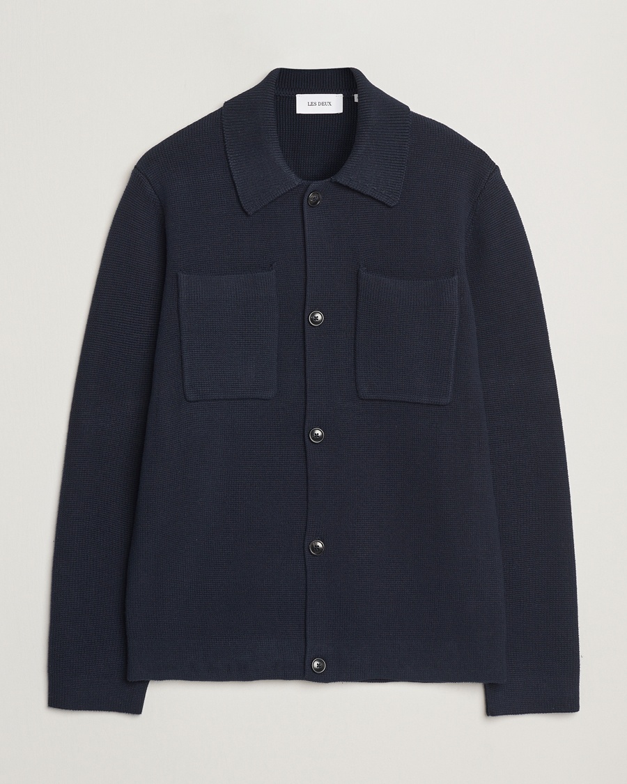Herren | LES DEUX | LES DEUX | Fisher Cotton Milano Overshirt Navy