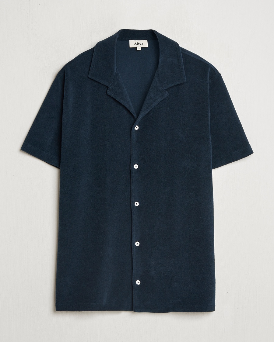 Altea Terry Bowling Shirt Navy – Blau
