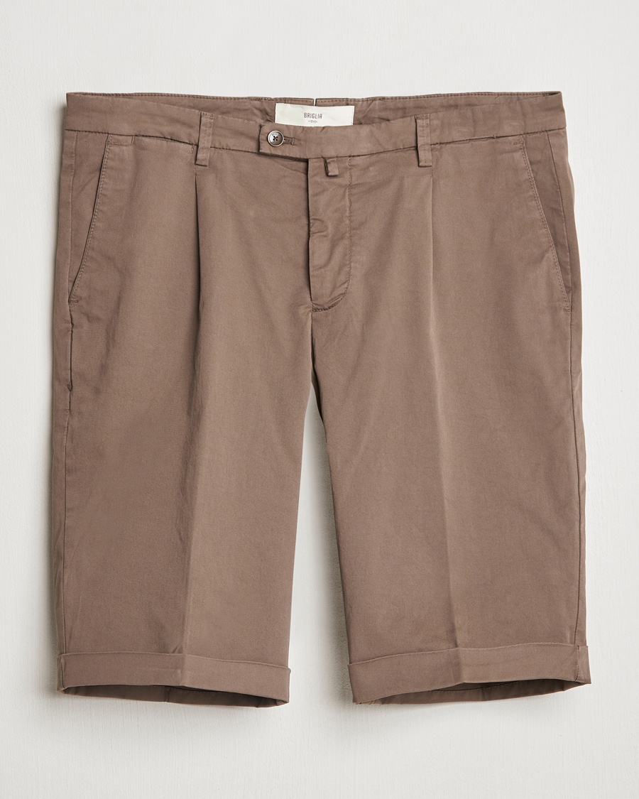 Herren | | Briglia 1949 | Pleated Cotton Shorts Brown