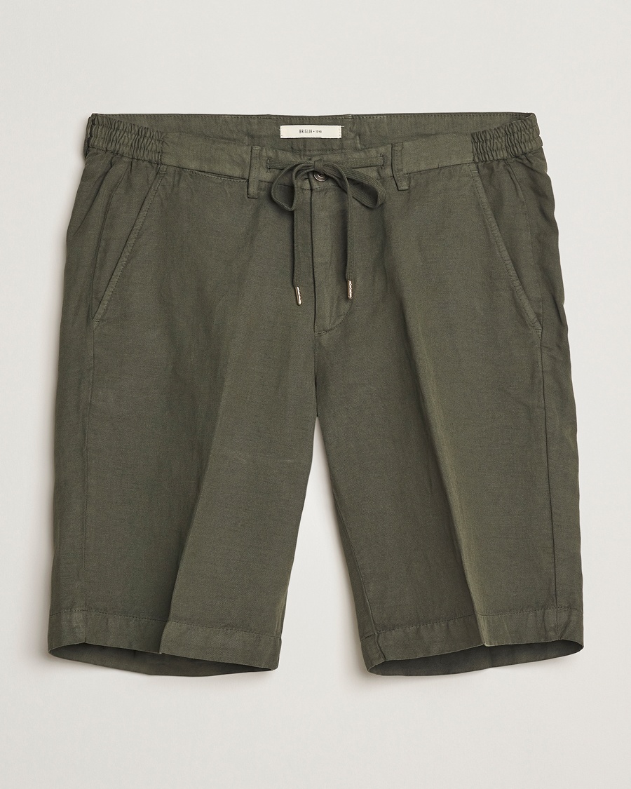 Herren | Leinenshorts | Briglia 1949 | Linen/Cotton Drawstring Shorts Olive
