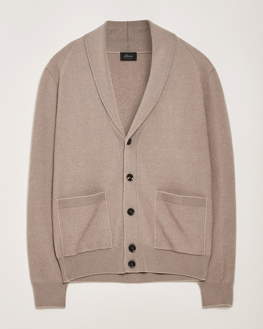 Herren | Pullover | Brioni | Cashmere/Cotton Shawl Cardigan Beige