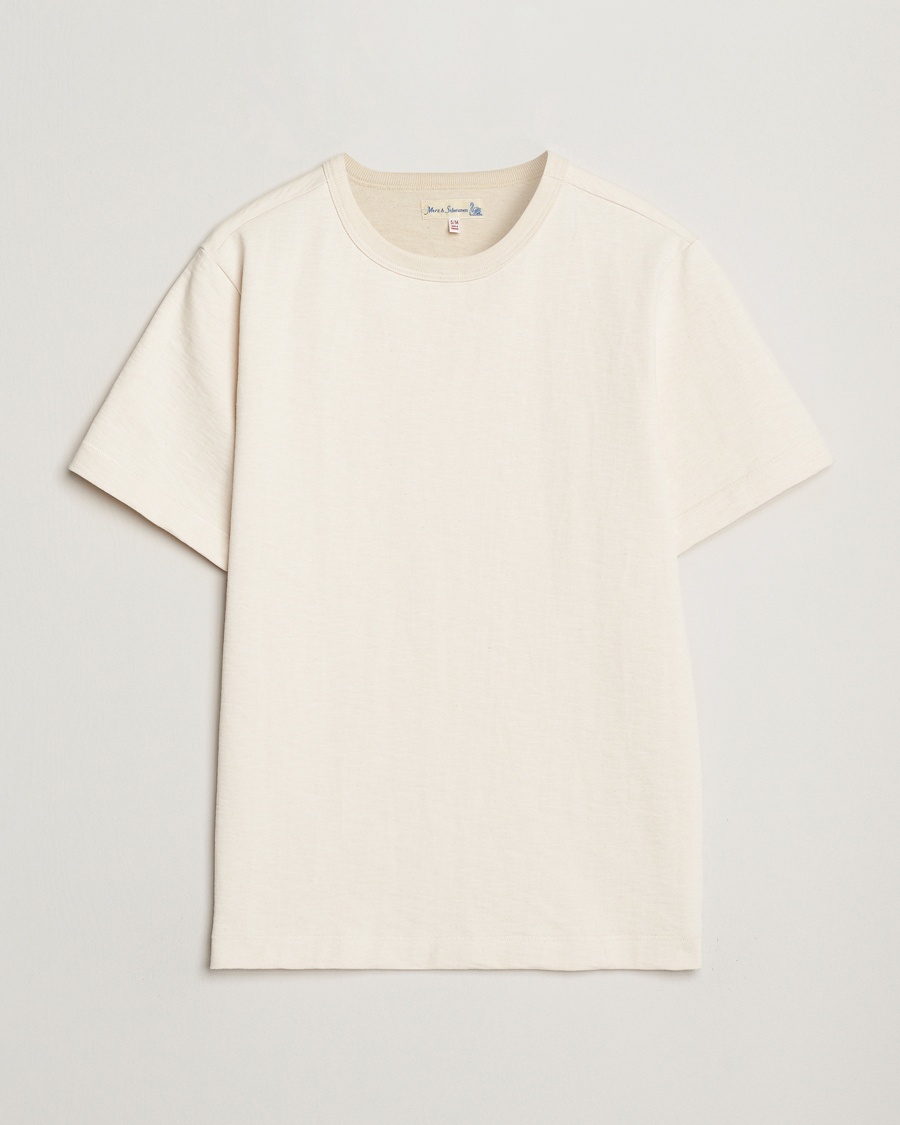 Merz b. Schwanen Relaxed Fit Loopwheeled Heavy T-Shirt Nature – Weiß