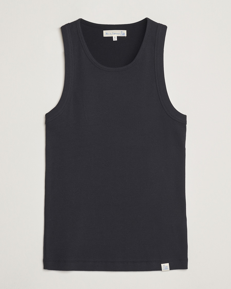 Herren | Unterhemden | Merz b. Schwanen | Ribbed Tank Top Charcoal