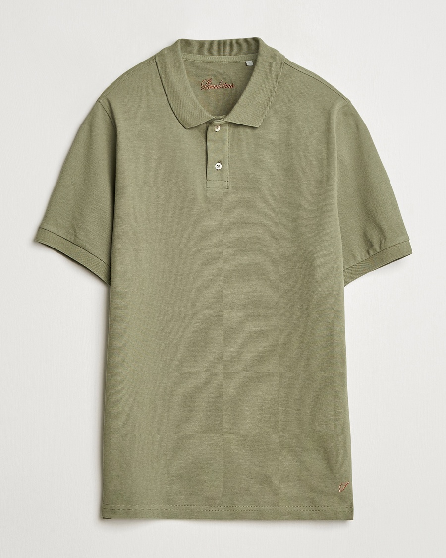 Stenströms Organic Cotton Piquet Polo Shirt Olive – Grün
