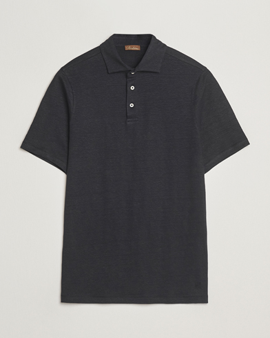 Stenströms Linen Polo Shirt Black – Schwarz