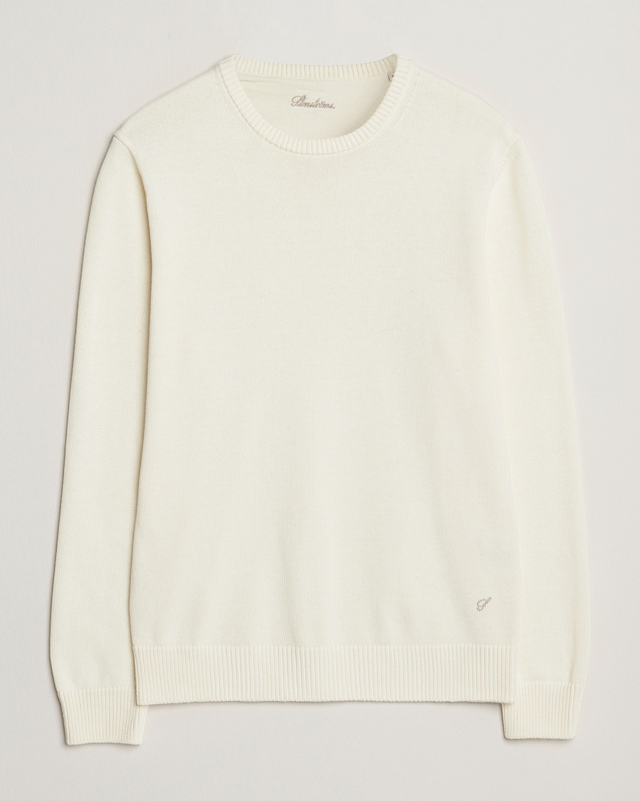Stenströms Organic Cotton Knitted Sweater White – Weiß