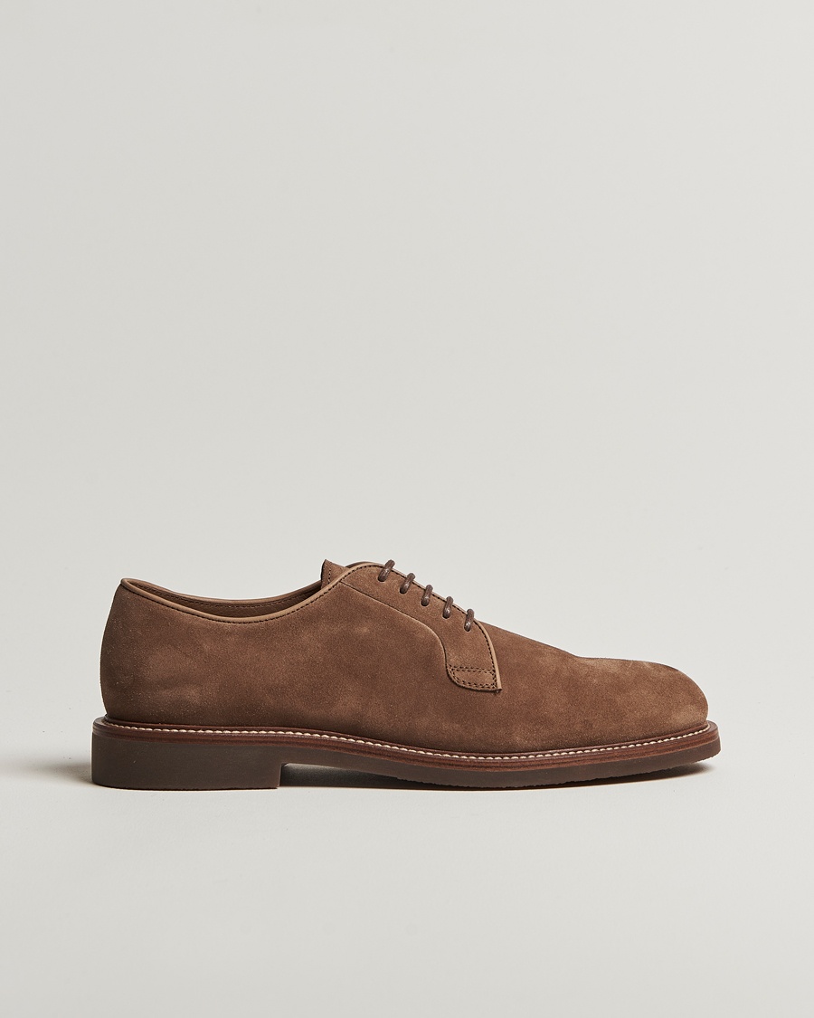 Herren | Derby | Brunello Cucinelli | Plain Toe Derby Brown Suede