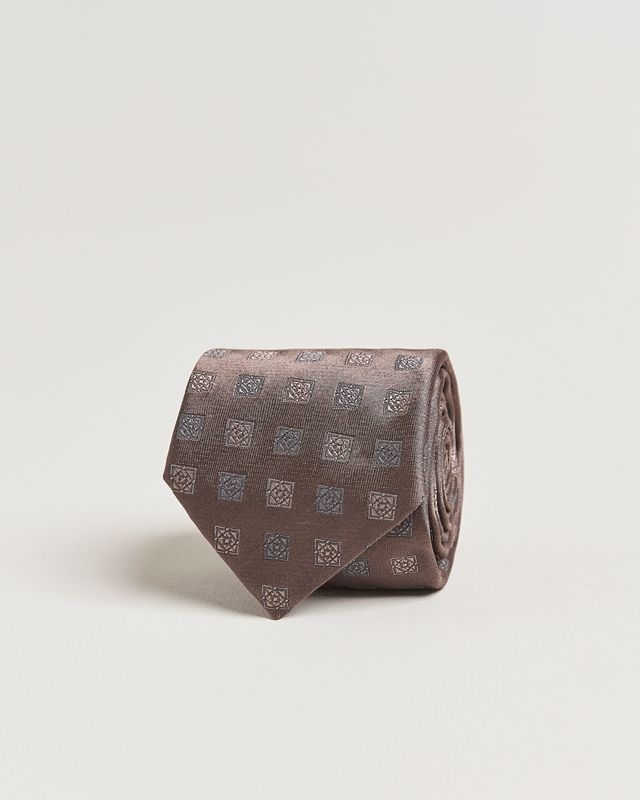 Herren | Krawatten | Brunello Cucinelli | Jacquard Silk Tie Dark Brown