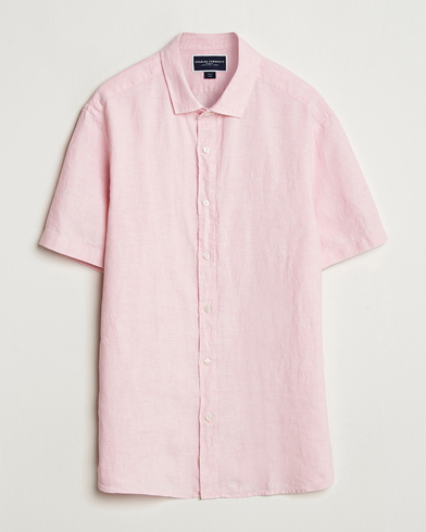 Herren | Neu im Onlineshop | Charles Tyrwhitt | Pure Linen Short Sleeve Slim Fit Shirt Pink