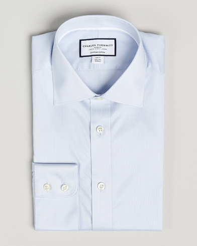 Herren | Kleidung | Charles Tyrwhitt | Egyptian Cotton Weave Stripe Shirt Ice Blue