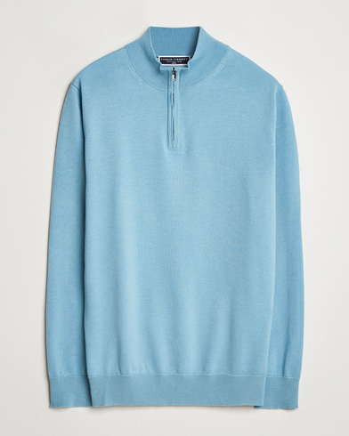 Herren | Kleidung | Charles Tyrwhitt | Pure Merino Zip Neck Jumper Aqua Green