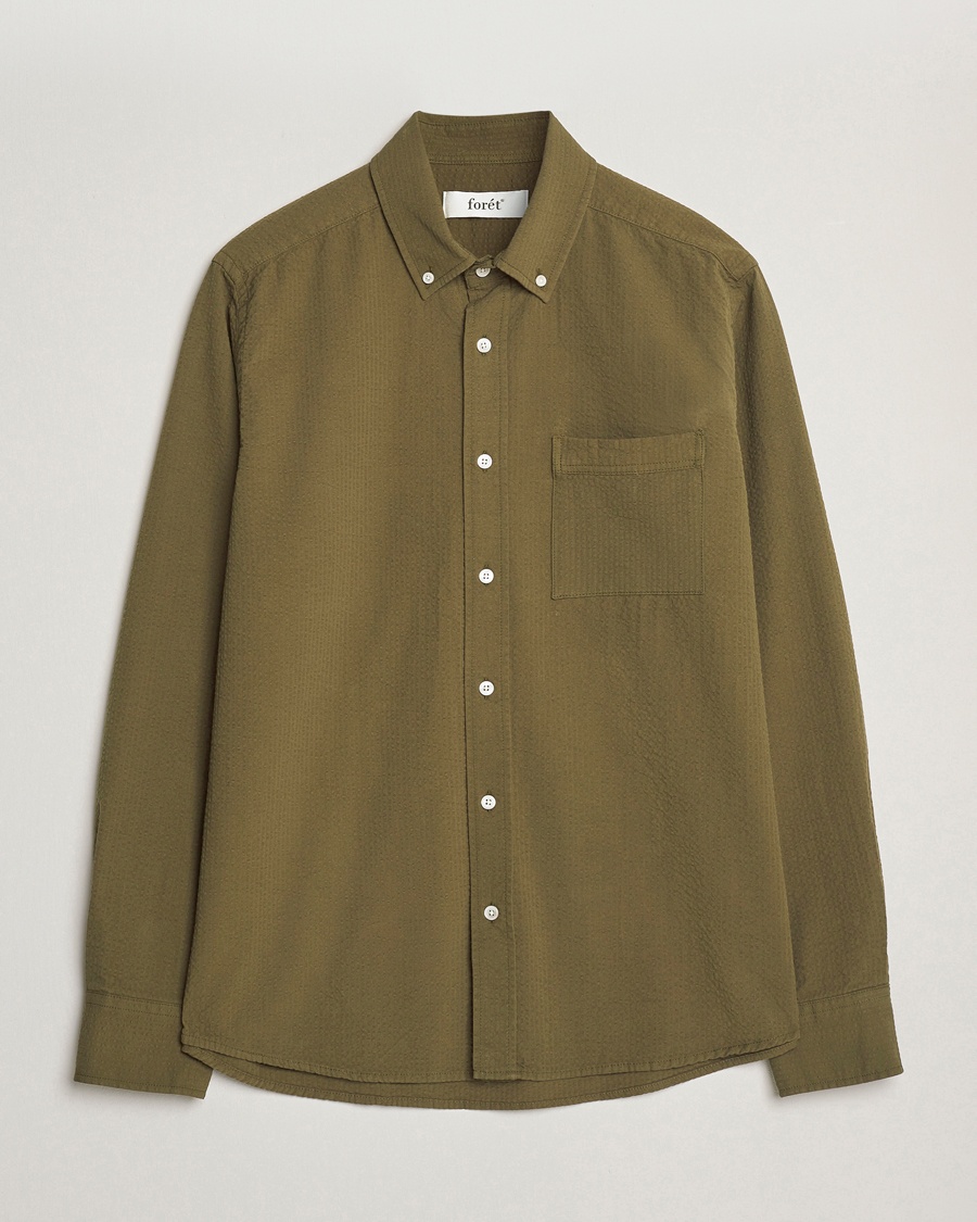 Herren | Aktuelle Marken | Forét | Hornet Seersucker Shirt Army