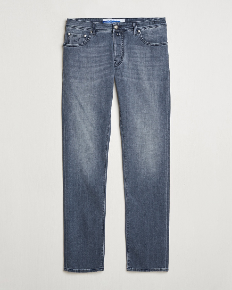 Herren | Graue Jeans | Jacob Cohën | Bard Slim Fit Stretch Jeans Mid Grey