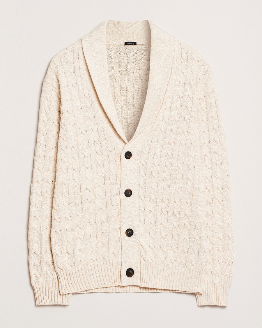 Herren | Pullover | Kiton | Shawl Collar Cardigan Beige