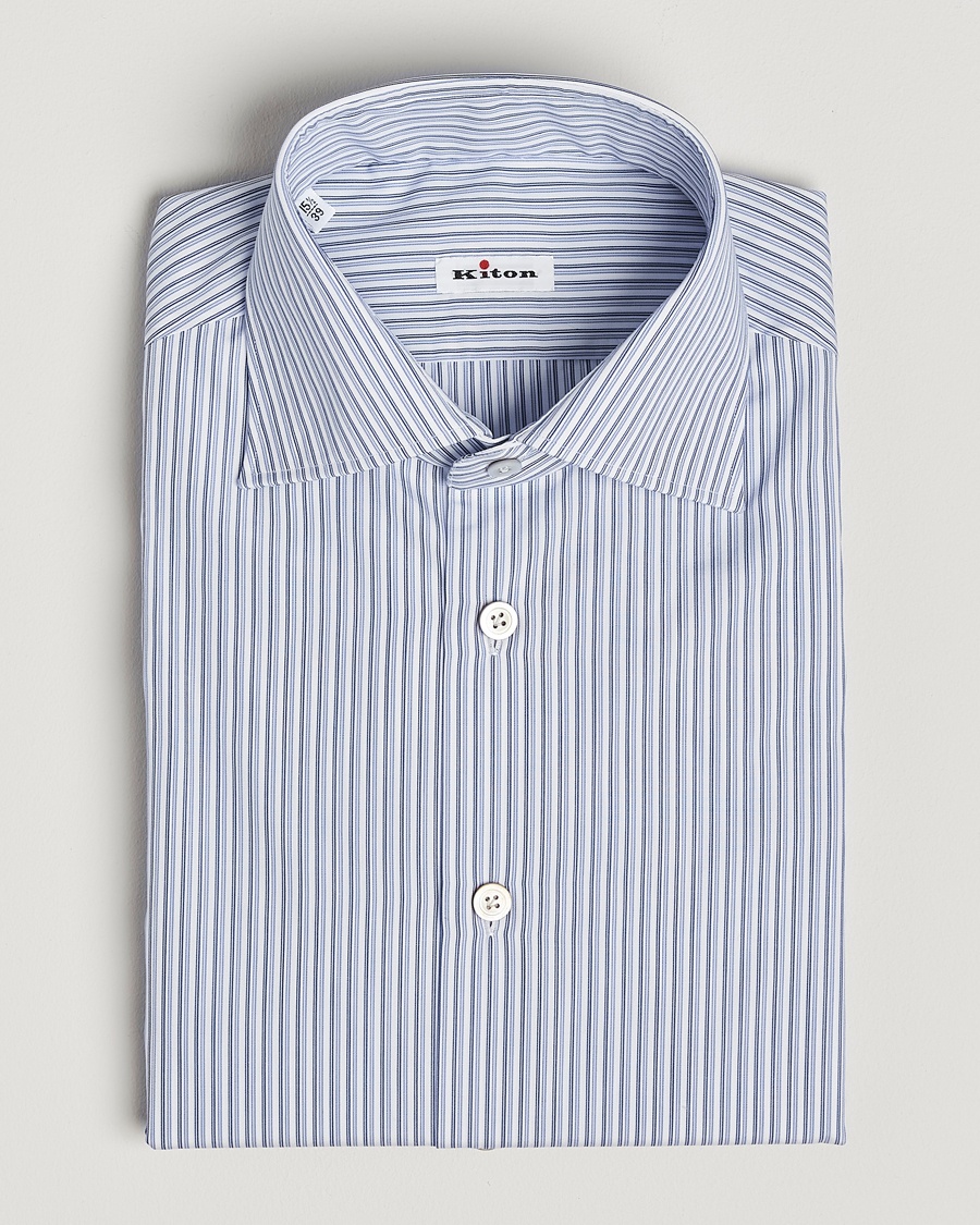 Herren | | Kiton | Slim Fit Dress Shirt Light Blue Stripe