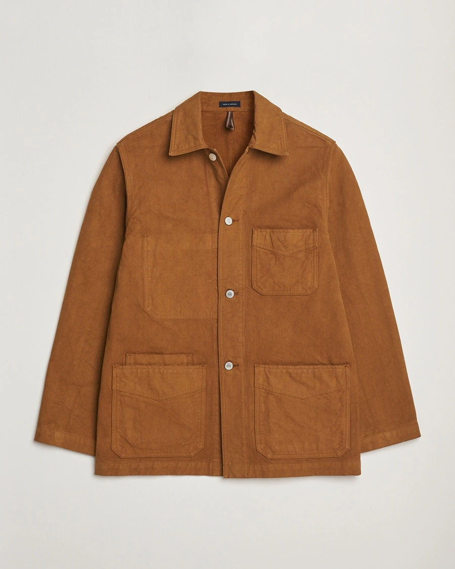 Herren | Jacken | Drake's | Duck Cotton Canvas Shore Jacket Tobacco