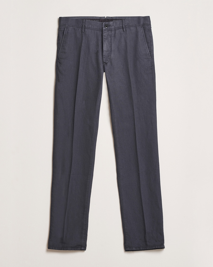 Herren | Kleidung | Incotex | Slim Fit Basket Weave Cotton Slacks Dark Grey