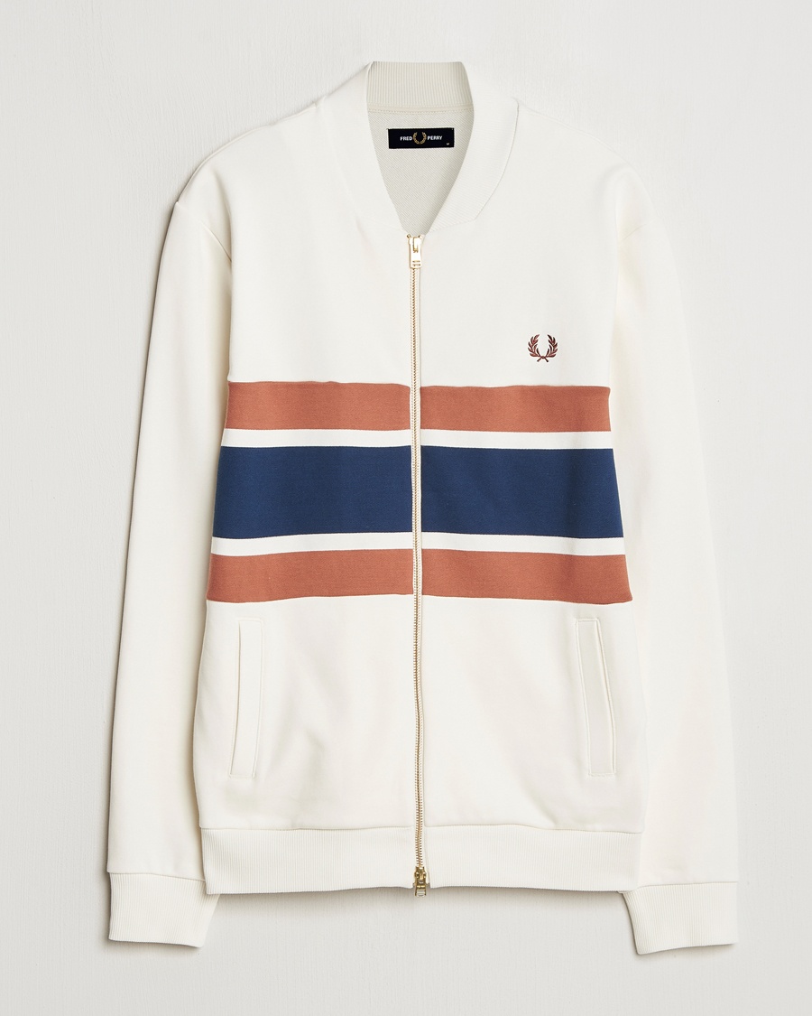 Herren | Fred Perry | Fred Perry | Paneled Full Zip Sweatshirt Light Ecru