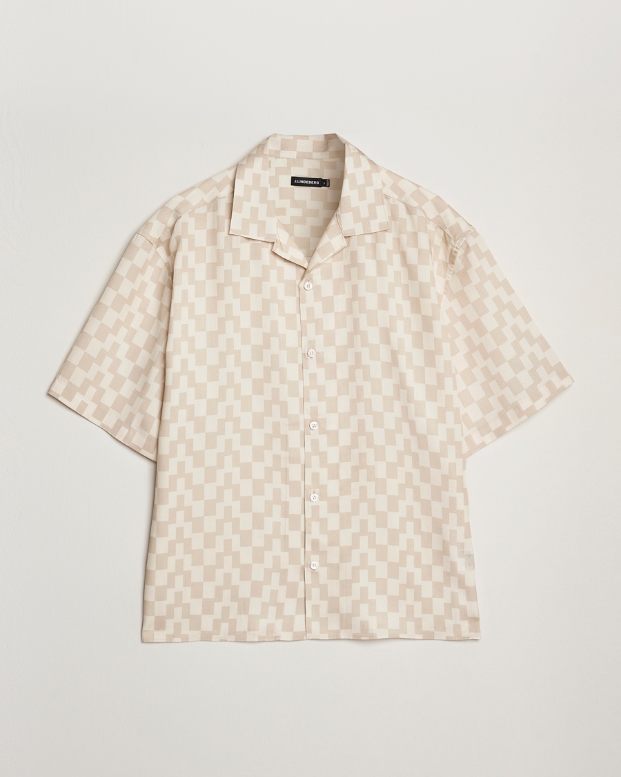 Herren | J.Lindeberg | J.Lindeberg | Ellis Stack Bridge Print Shirt Moonbeam