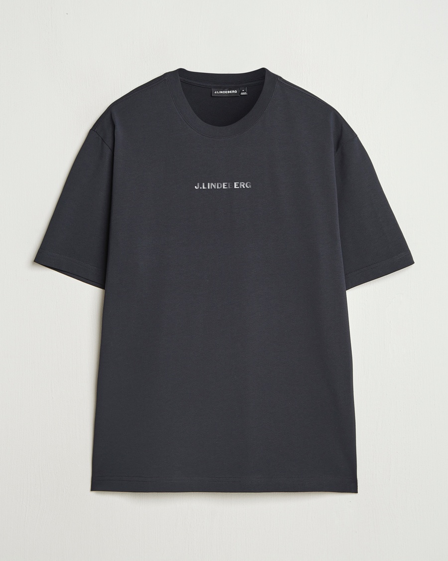Herren | Schwartze t-shirts | J.Lindeberg | Hale Heavy Logo T-Shirt Black