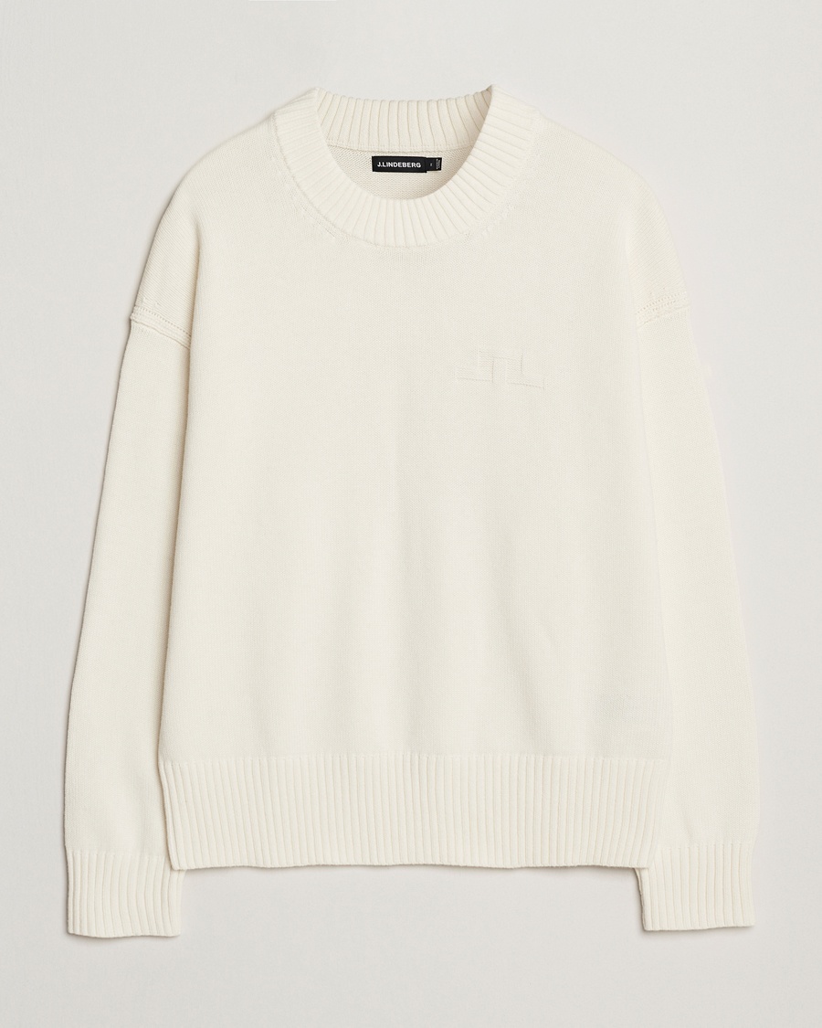 Herren | Strickpullover | J.Lindeberg | Eddy Cotton/Wool Crewneck White