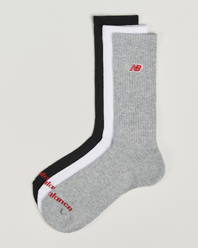 Herren | Neue Produktbilder | New Balance | 3-Pack Patch Logo Socks White/Grey/Black