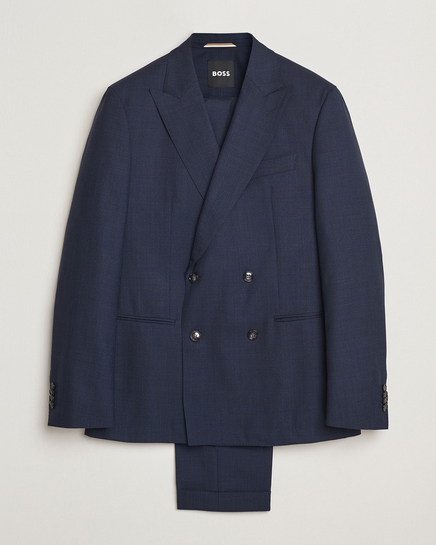 Herren | BOSS BLACK | BOSS BLACK | Huge Wool Double Breasted Suit Navy