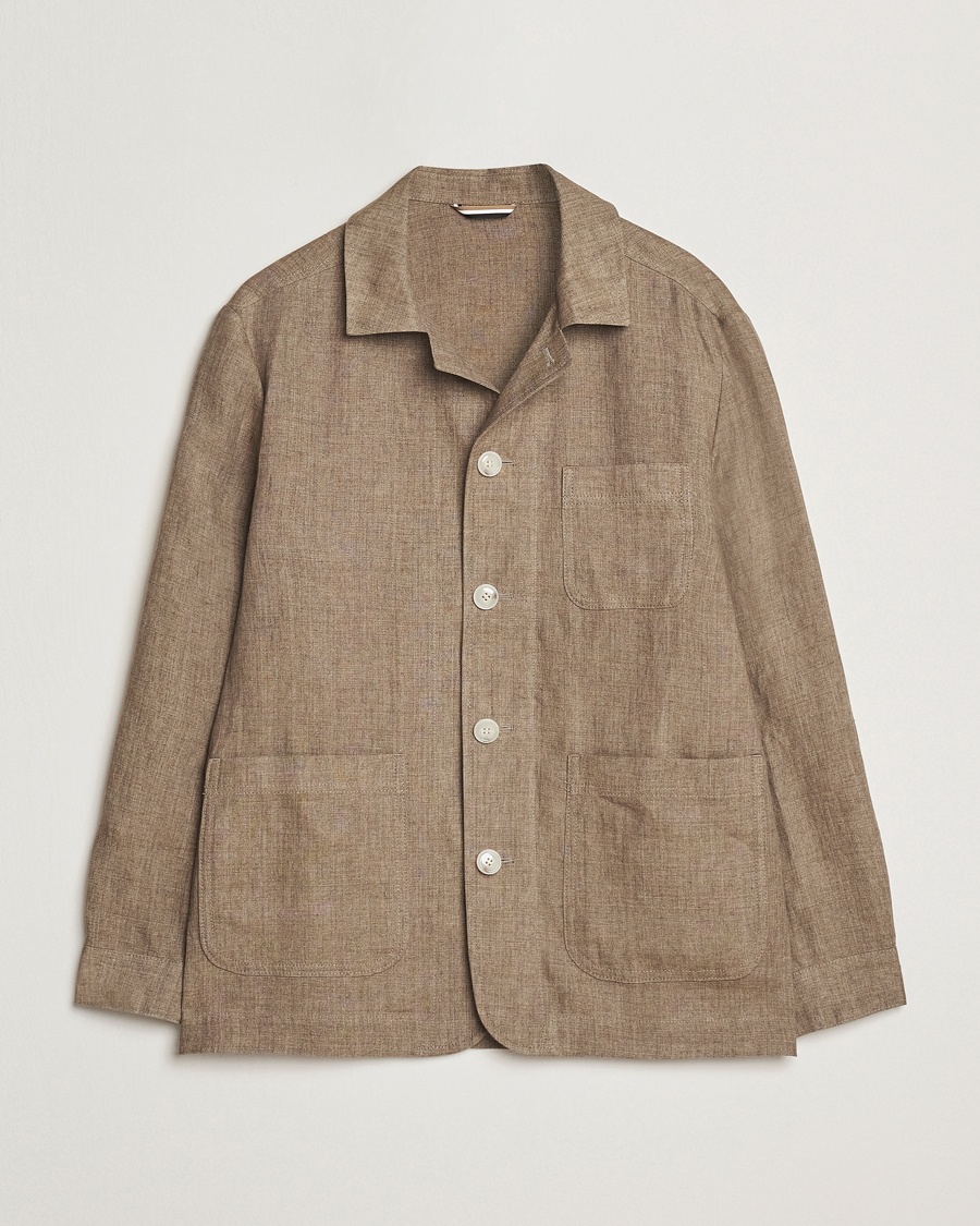 Herren | Kleidung | BOSS BLACK | Carper Linen Shirt Jacket Dark Brown