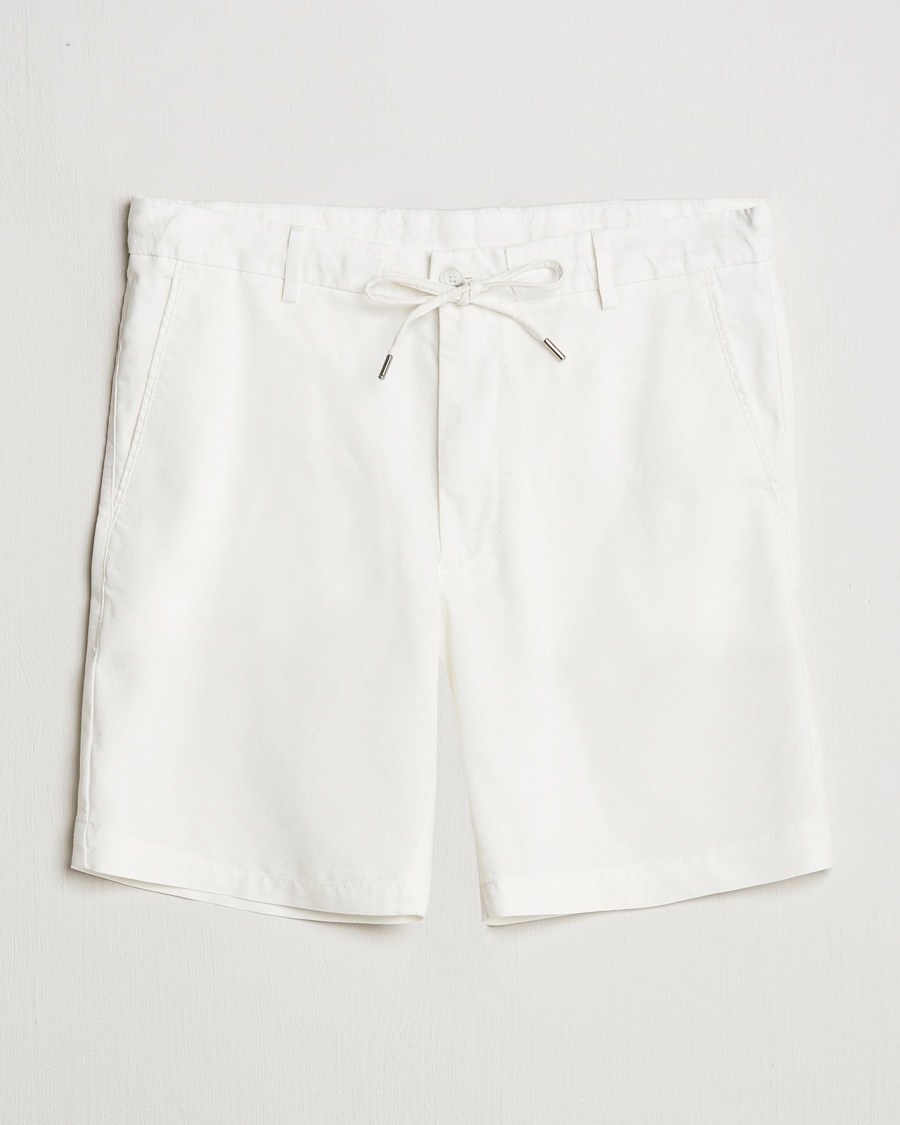 Herren | Drawstringshorts | BOSS BLACK | Kane Linen/Cotton Drawstring Shorts White