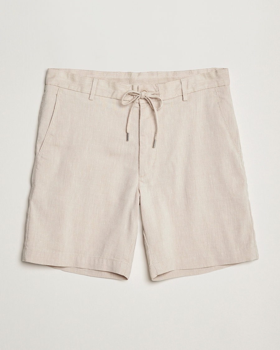 BOSS BLACK Kane Linen/Cotton Drawstring Shorts Light Beige - Beige - Drawstringshorts - Grösse: 46