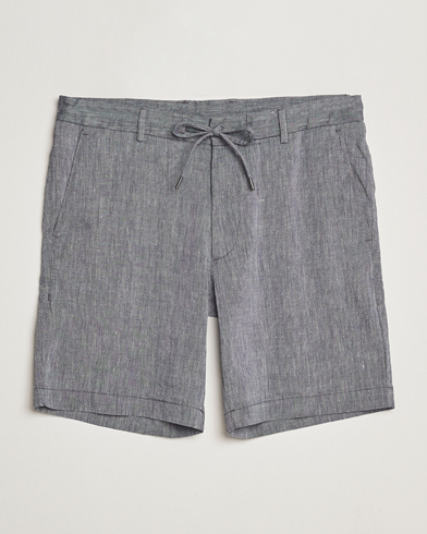 Herren | Drawstringshorts | BOSS BLACK | Kane Linen/Cotton Drawstring Shorts Dark Blue