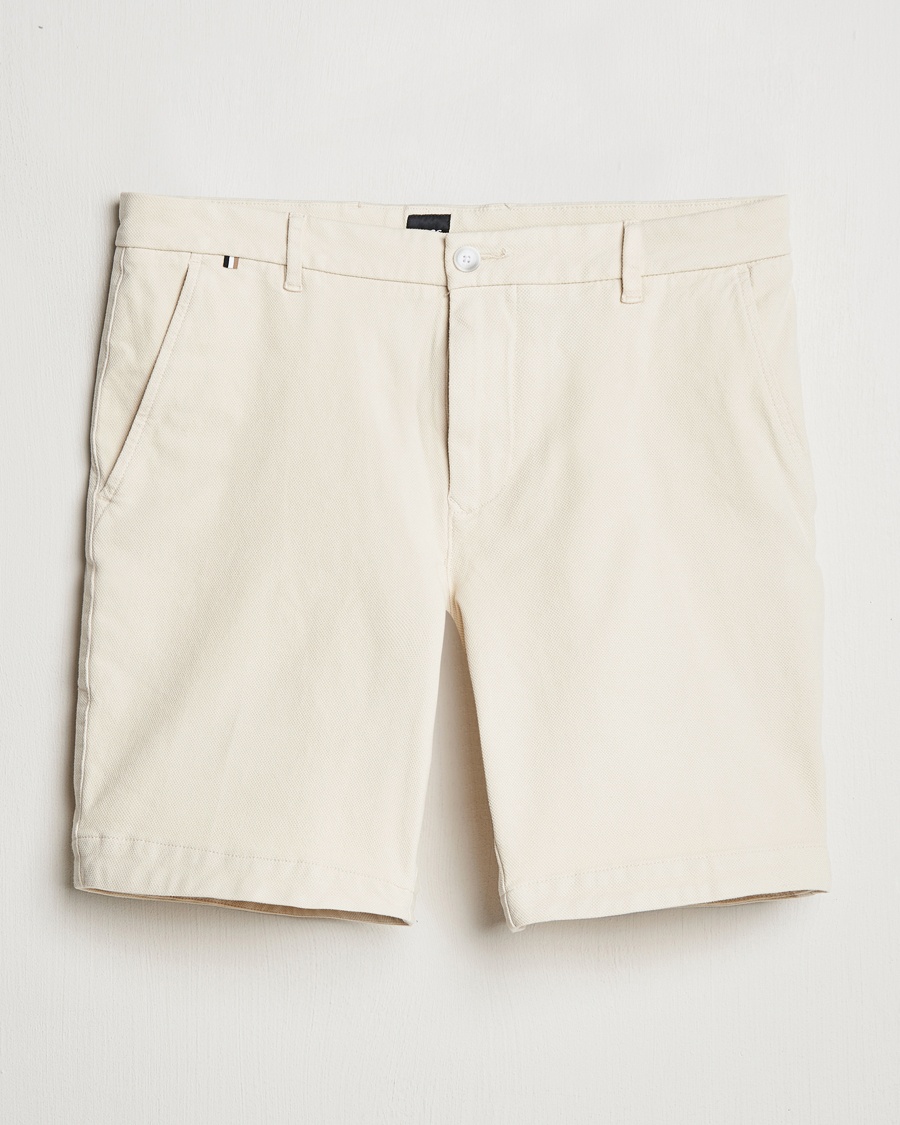 Herren | BOSS BLACK | BOSS BLACK | Slice Structured Cotton Shorts Open White