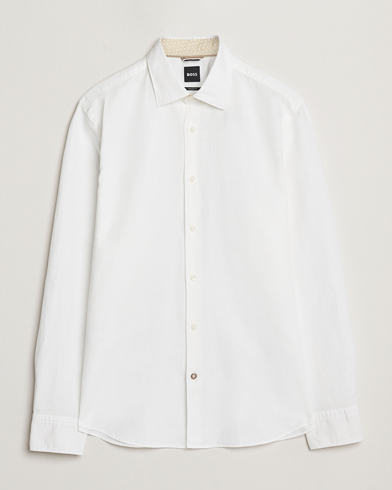 Herren | Kleidung | BOSS BLACK | Hal Cotton/Linen Contrast Shirt White