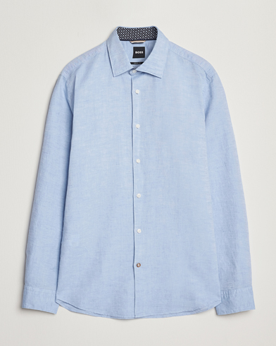 Herren | Freizeithemden | BOSS BLACK | Hal Cotton/Linen Contrast Shirt Light Blue
