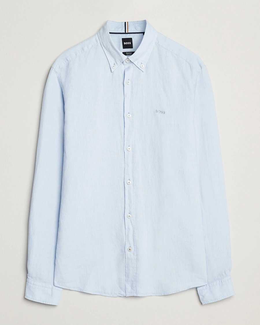 Herren | Smart Casual | BOSS BLACK | Liam Linen Shirt Light Blue
