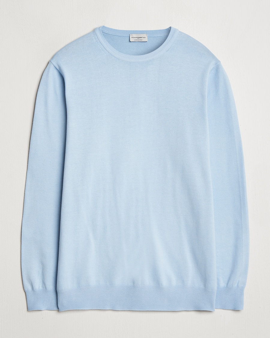 Morgano Supersoft Egyptian Cotton Crew Neck Light Blue – Blau