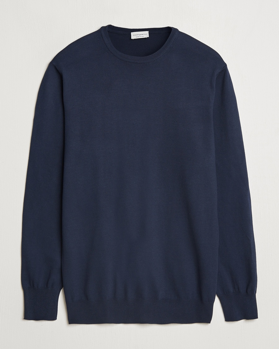 Morgano Supersoft Egyptian Cotton Crew Neck Navy – Blau