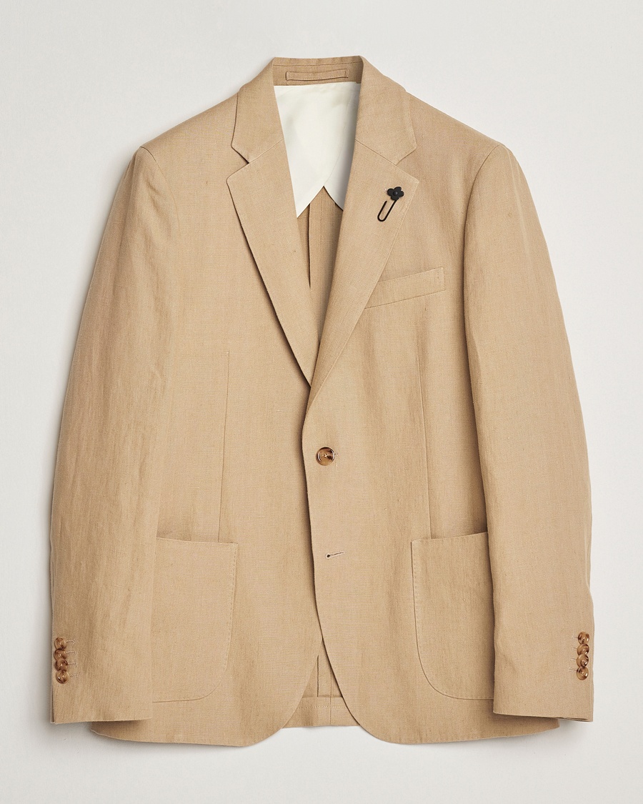 Herren | Lardini | Lardini | Linen Canvas Blazer Beige