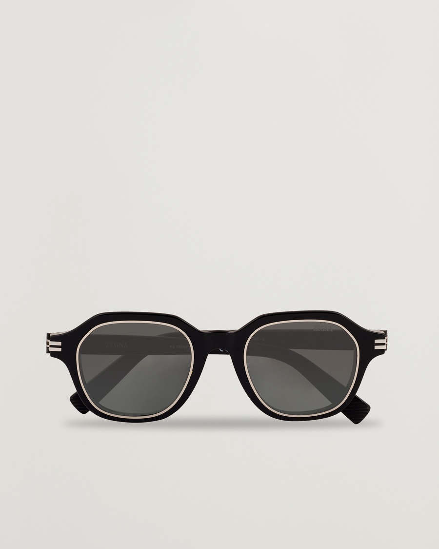Herren | Runde Sonnenbrillen | Zegna | EZ0250 Sunglasses Black