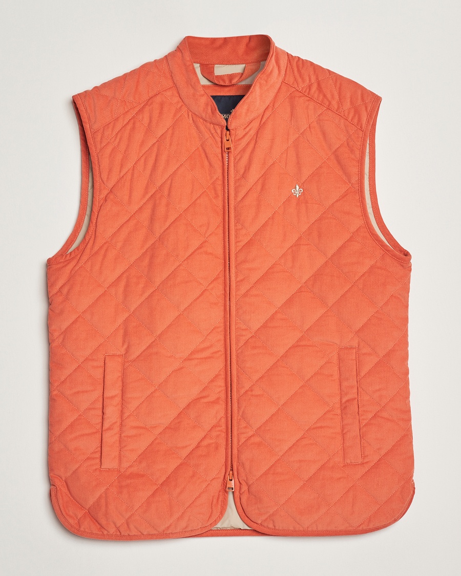 Herren | Westen | Morris | Teddy Quilted Cord Vest Orange