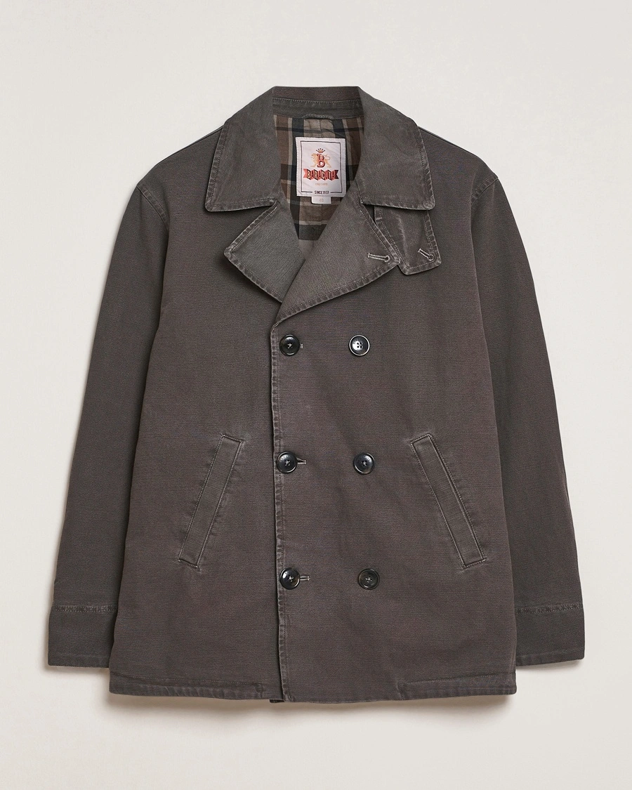 Herren | | Baracuta | Garment Dyed Canvas Peacoat Faded Black
